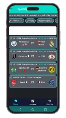 Sportzfy TV APK Download 8 Live Events Category Screenshot
